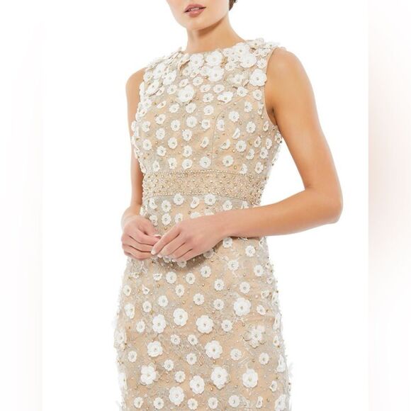 Mac Duggal Floral Beaded Sheath Midi Dress/ size 14 - Picture 10 of 10